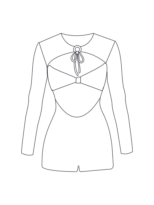Custom knot front playsuit