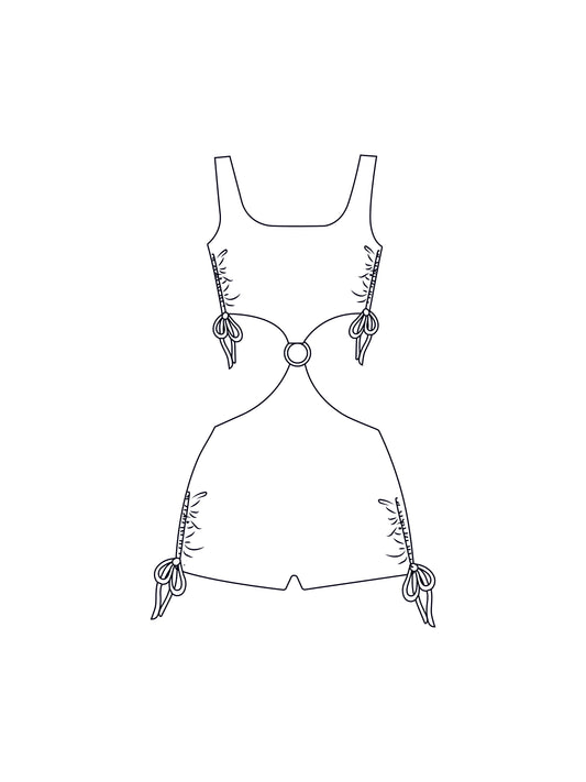 Custom o-ring cut out playsuit