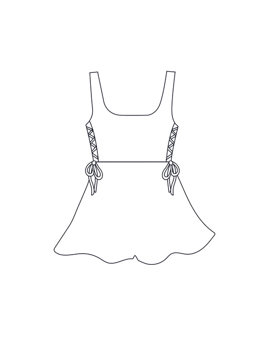 Custom lace up side floaty playsuit