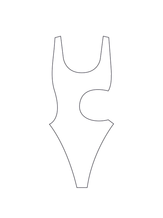 Custom cut out belly bodysuit/swimsuit
