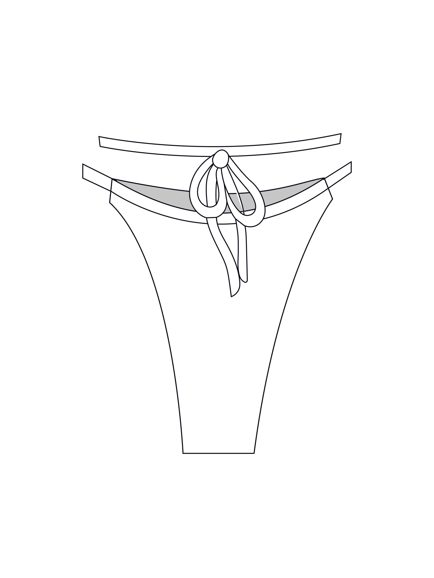 Custom cross front bikini bottoms