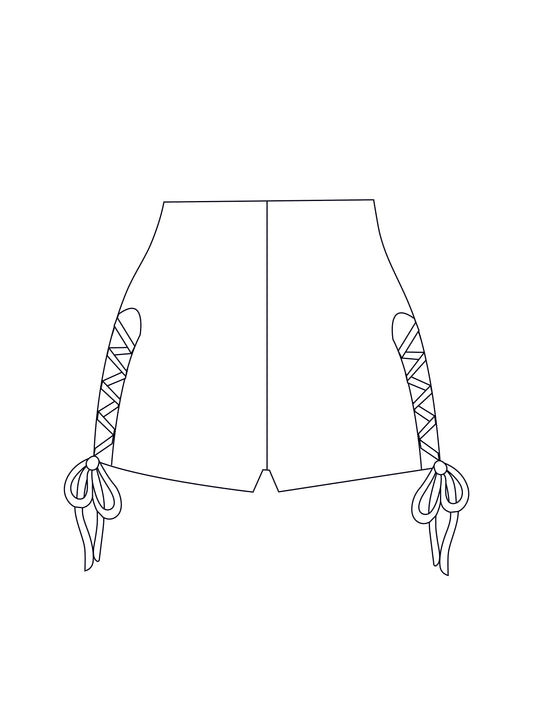 Custom lace up short shorts