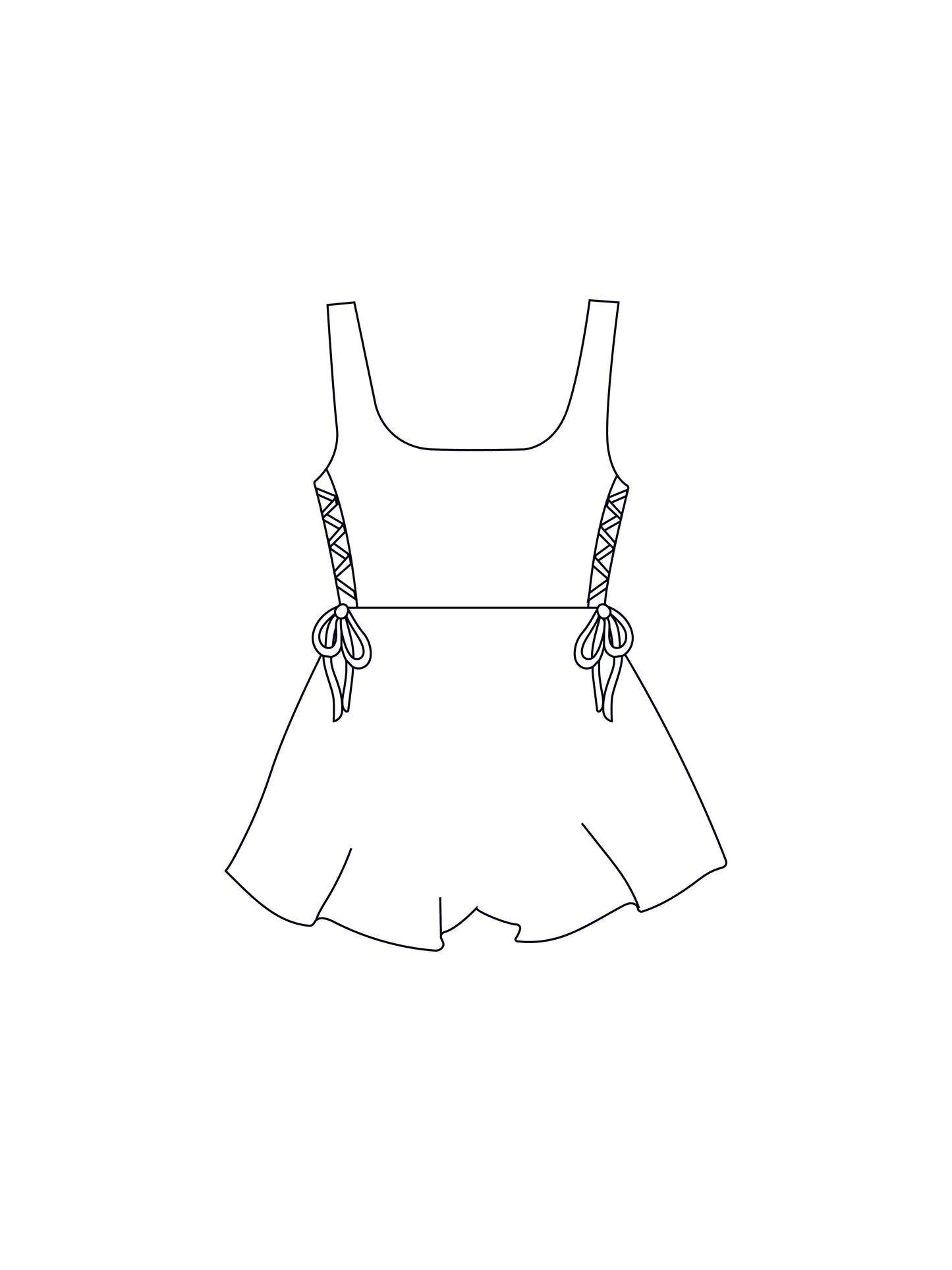 Custom lace up side floaty playsuit