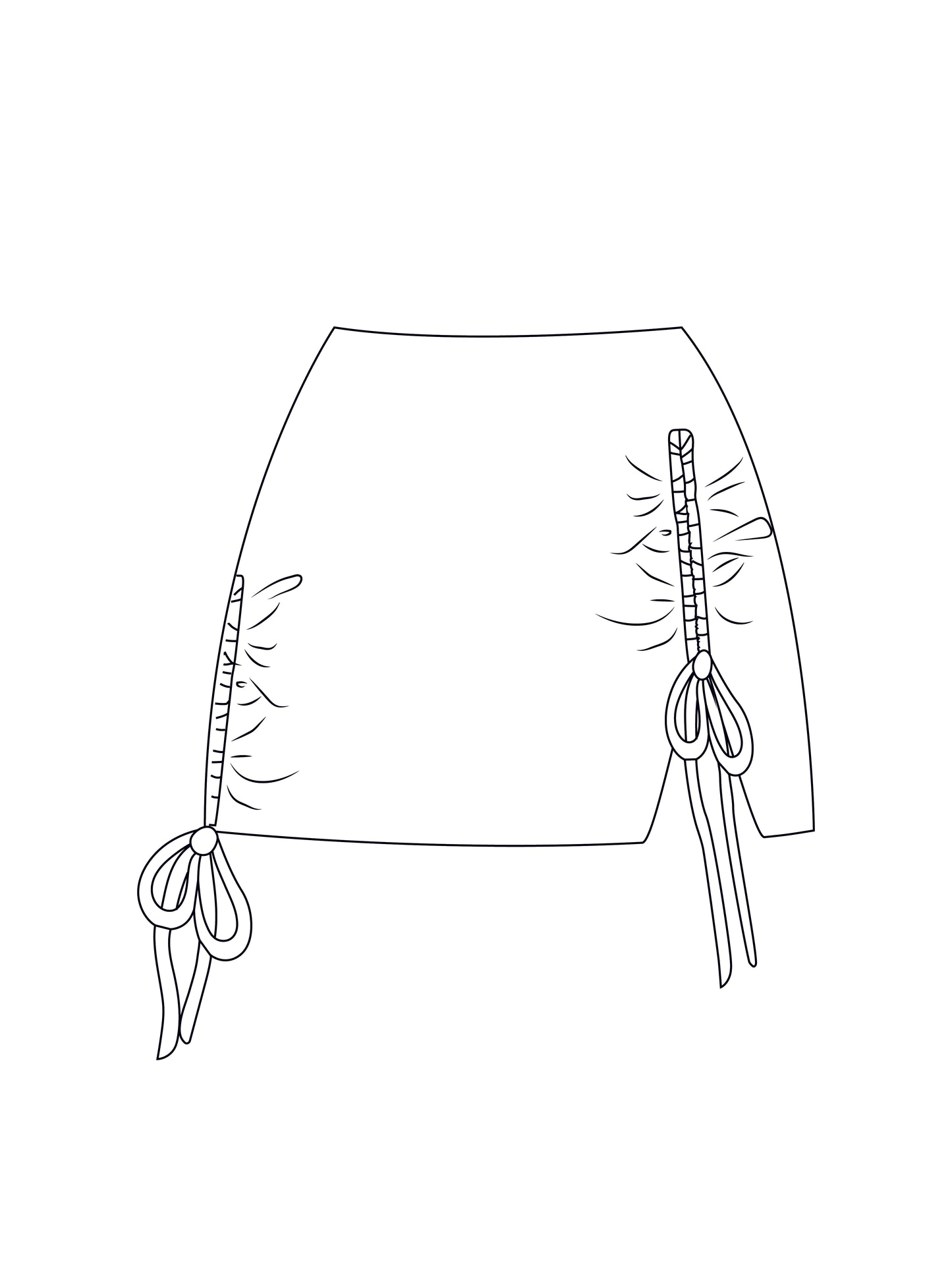 Custom ruched split skirt