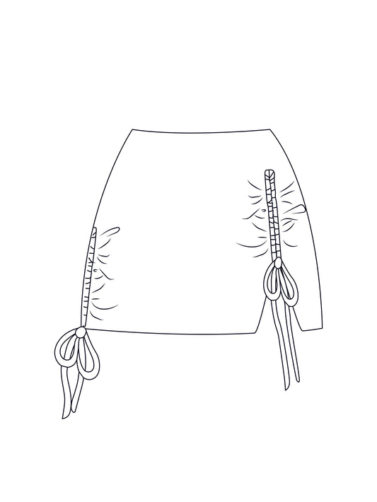 Custom ruched split skirt