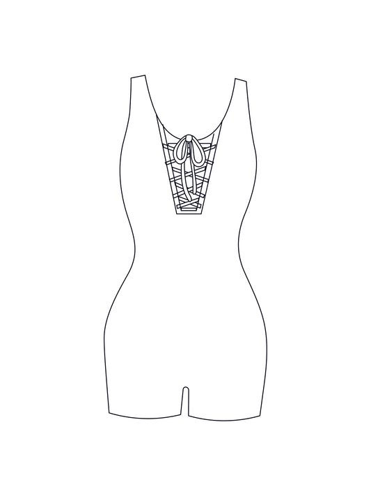 Custom lace up playsuit