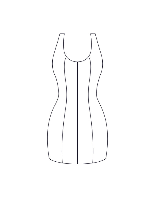 Custom overlock seam dress