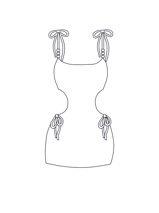 Custom bead strappy dress