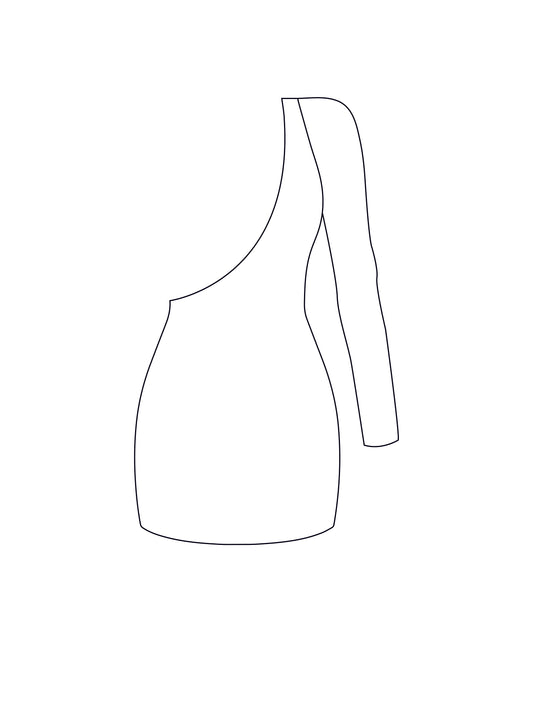 Custom asymmetric one sleeve dress
